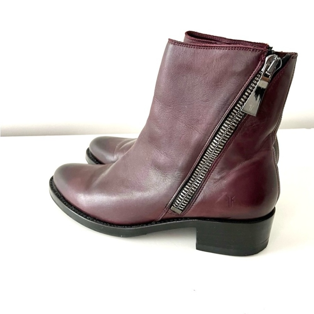 ❤️❤️Like new Frye variegated burgundy leather boots 8.5 - Picture 4 of 9